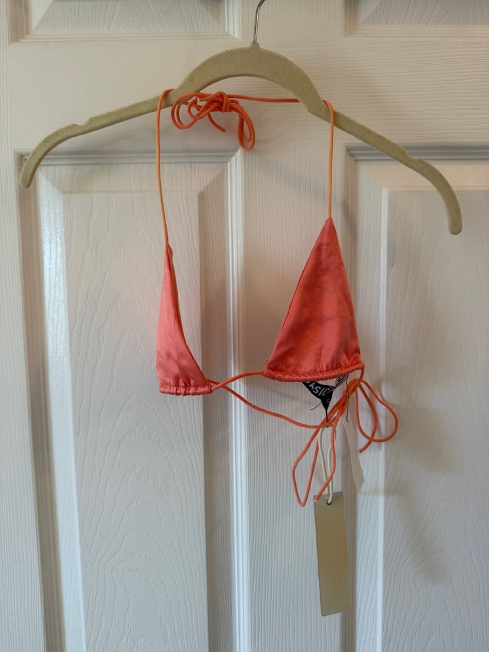 Basicbxxch peach Triangle String Bikini Top